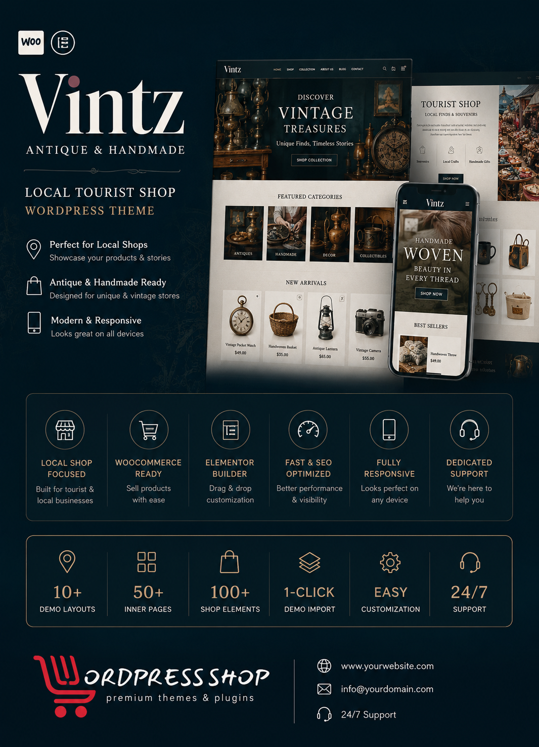 Vintz - Local Tourist Antique Shop WordPress Theme