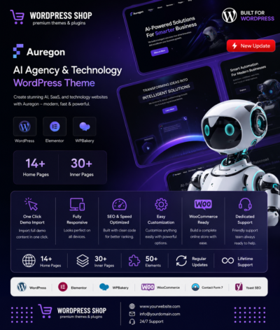 Auregon - AI Agency & Technology WordPress Theme