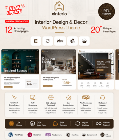 Xinterio - Interior Design WordPress Theme + RTL