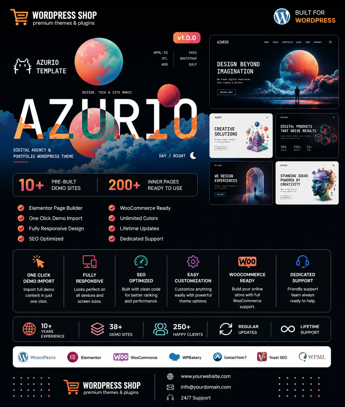 Azurio - Digital Agency & Personal Portfolio HTML Template